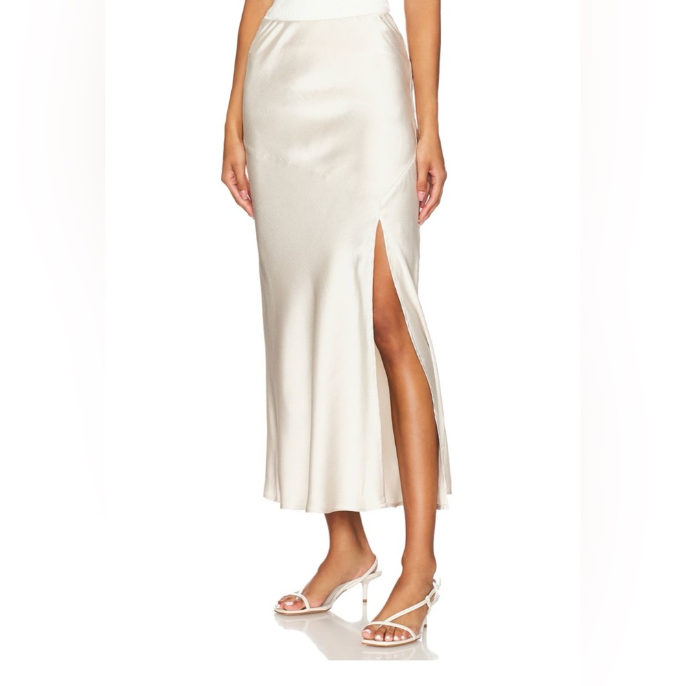 REVOLVE Heartloom ROMIE XS Champagne Satin Maxi Skirt